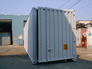 40 ft high cube container with one full opening swing door