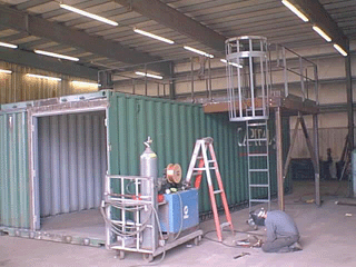 Modified Shipping Container with Catwalk