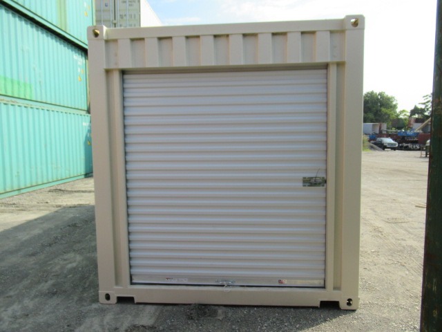 20’ shipping container with roll up door installed on the front end (opposite end of existing swing doors)